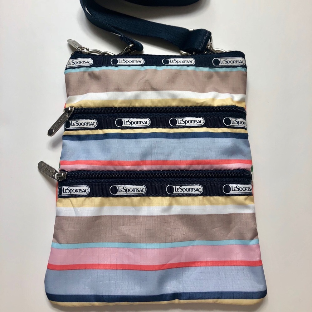 LeSportsac 3 Zippers Crossbody Handbag